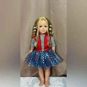 My Life As Class President 18” Posable doll Red, Blue, Grey GUC